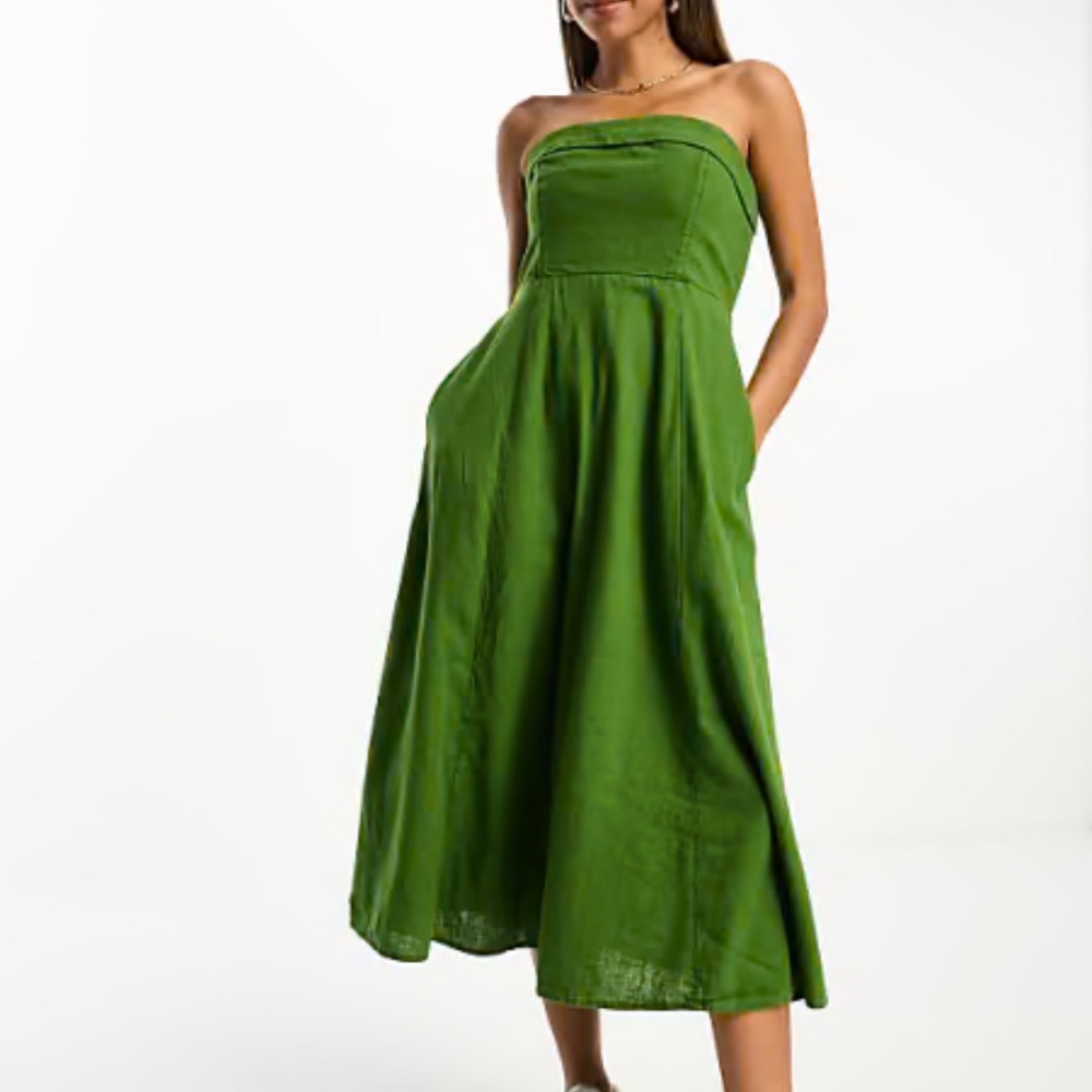 NWT A&F Strapless Linen Dress - Small
